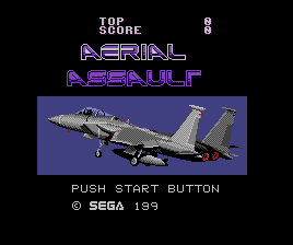 Aerial Assault title screen for Sega Master System